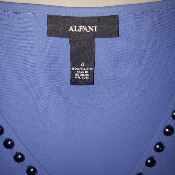 Alfani Beaded Violet Sleeveless Top – Size 4, Elegant Summer Blouse - Picture 3 of 7